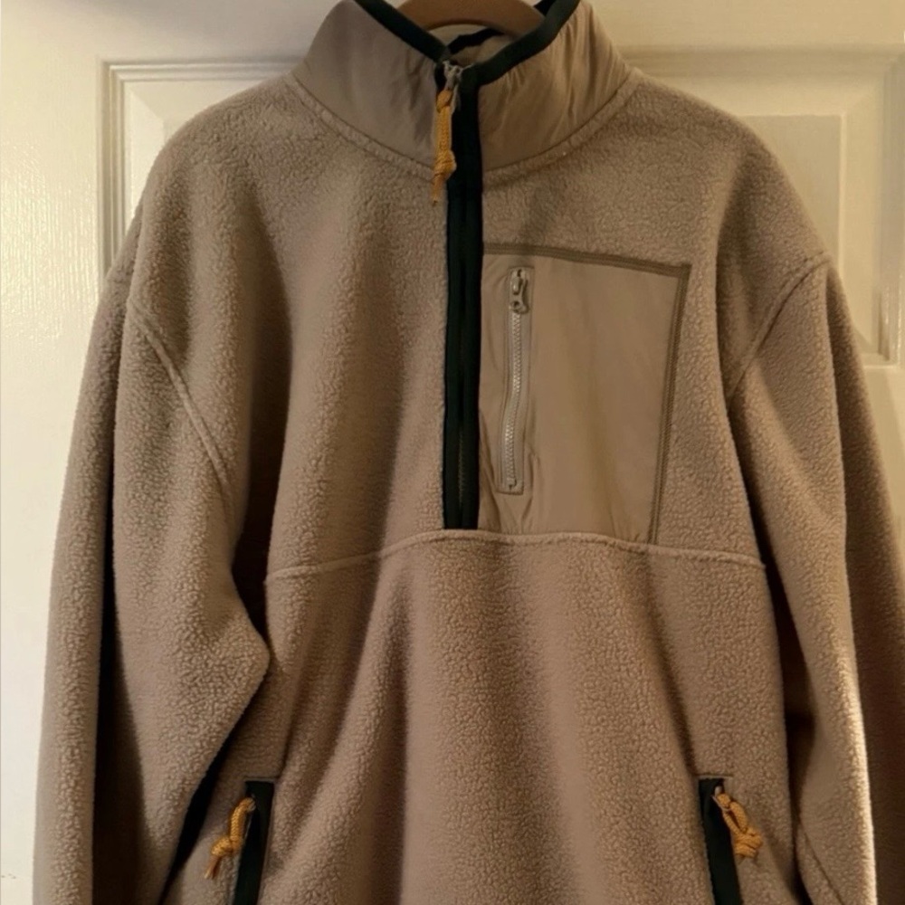 GAP Men’s Arctic Fleece Half-Zip Fleece Quail Jacket-Medium